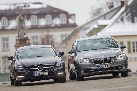 BMW 520d GT, Mercedes CLS 250 CDI SB, Frontansicht