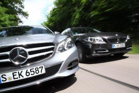 BMW 520d, Mercedes E 220 CDI, Frontansicht