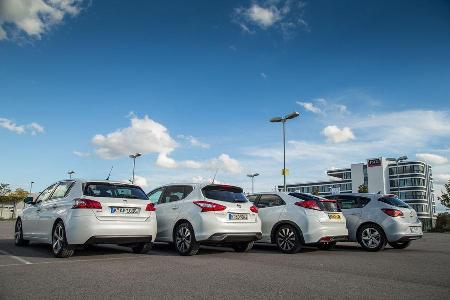 Honda Civic, Nissan Pulsar, Opel Astra, Peugeot 308
