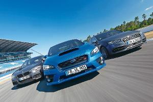 Audi S3 gegen Subaru WRX STi und BMW M135i x-Drive