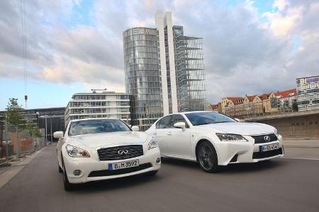 Lexus GS 450h F-Sport, Infiniti M35h GT Premium, Frontansicht Lexus GS 450h F-Sport, Infiniti M35h GT Premium, Frontansicht