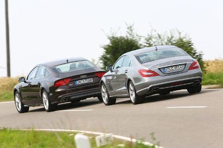 Audi S7 Sportback, Mercedes CLS 500 4matic, Heckansicht