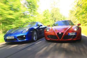 Alfa Romeo 4C und Porsche Cayman S im Test