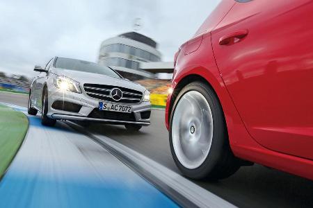 Seat Len 1.4 TSI FR, Mercedes A 200 AMG Sport, Seitenlinie