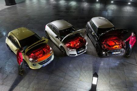 Audi A1 1.4 TFSI, Mini Cooper, Opel Adam 1.0 DI Turbo Audi A1 1.4 TFSI, Mini Cooper, Opel Adam 1.0 DI Turbo