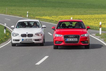 Audi A3 Sportback 1.6 TDI, BMW 114d, Frontansicht Audi A3 Sportback 1.6 TDI, BMW 114d, Frontansicht