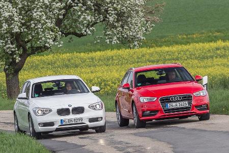 Audi A3 Sportback 1.6 TDI, BMW 114d, Frontansicht