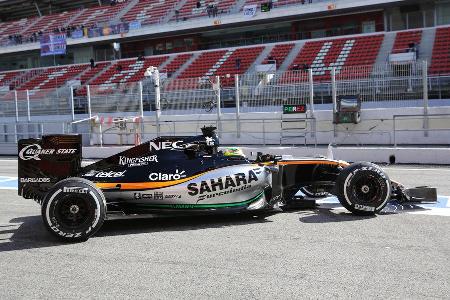 Sergio Perez - Force India - Formel 1 - Test - Barcelona - 2. Mrz 2016