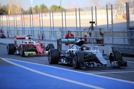 Vettel vs. Rosberg - Ferrari vs. Mercedes - Formel 1 - Test - Barcelona - 2. Mrz 2016