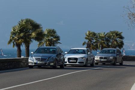 Audi A6, Mercedes E 200, BMW 520i