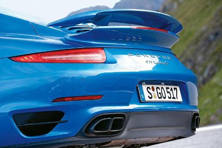 Porsche 911 Turbo S, Heck, Auspuff