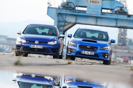 Subaru WRX STI, VW Golf, Frontansicht Subaru WRX STI, VW Golf, Frontansicht
