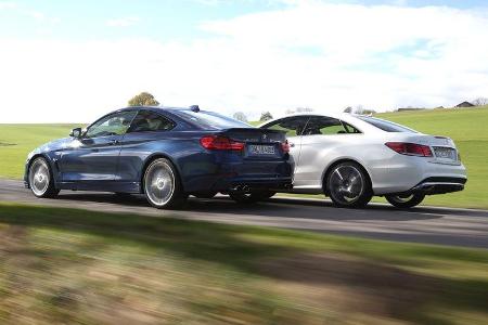 Alpina B4 Biturbo Coupé Allrad, Mercedes E 500 Coupé, Heckansicht