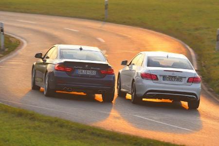 Alpina B4 Biturbo Coupé Allrad, Mercedes E 500 Coupé, Heckansicht