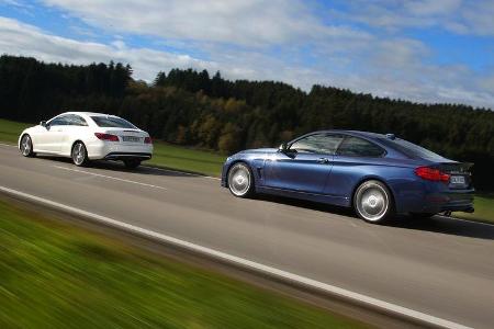 Alpina B4 Biturbo Coupé Allrad, Mercedes E 500 Coupé, Seitenansicht