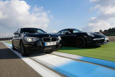 Porsche 911 Carrera 4, BMW M135i xDrive, Frontansicht
