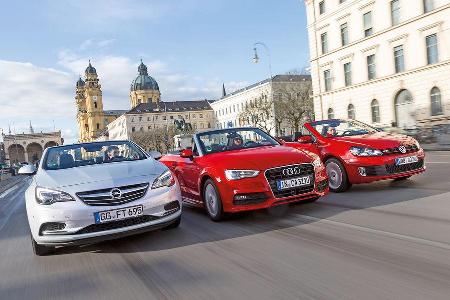 Audi A3 Cabrio, Opel Cascada, VW Golf Cabrio, Frontansicht