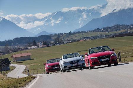 Audi A3 Cabrio, Opel Cascada, VW Golf Cabrio, Frontansicht