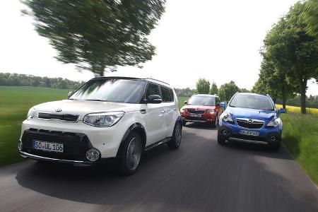 Kia Soul 1.6 GDI, Opel Mokka 1.4 Turbo, Skoda Yeti 1.4 TSI Green tec