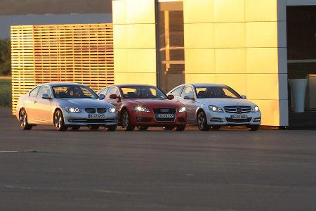 Audi A5 Coupe, BMW 325i Coupe, Mercedes C 250 Coupe