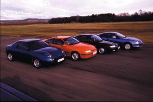 Fiat Coupé 2.0 16 V, Mazda MX-6 2.0i 16 V, Opel Calibra 2.0i, Toyota Celica 1.8