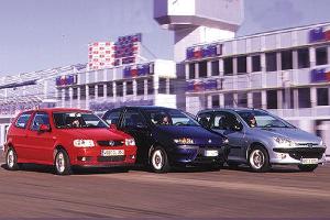 Fiat Punto 1.8 16 V HGT, Peugeot 206 S16, VW Polo 1.6 16 V GTI