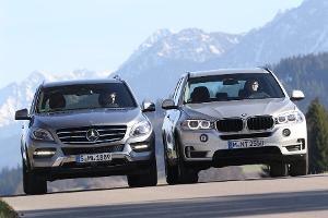 BMW X5 xDrive 25d, Mercedes ML 250 Bluetec 4Matic, Frontansicht