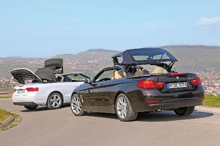 Audi A5 Cabrio, BMW Vierer Cabrio, Verdeck ffnet