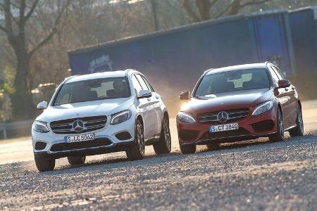 Mercedes C 250 d 4Matic T, Mercedes GLC 250 d 4Matic, Frontansicht Mercedes C 250 d 4Matic T, Mercedes GLC 250 d 4Matic, Frontansicht