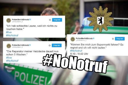 NoNotruf-Teaser, Polizei Berlin, Twitter-Aktion NoNotruf-Teaser, Polizei Berlin, Twitter-Aktion