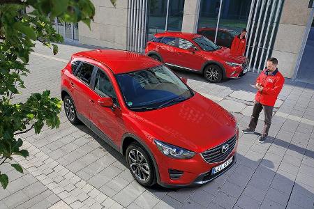 Mazda CX-3 G 150 AWD, Mazda CX-5 G 150 AWD, Draufsicht Mazda CX-3 G 150 AWD, Mazda CX-5 G 150 AWD, Draufsicht