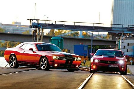 Chevrolet Camaro ZL1, Dodge Challenger SRT8 392, Frontansicht Chevrolet Camaro ZL1, Dodge Challenger SRT8 392, Frontansicht