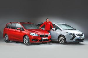 BMW Zweier Gran Tourer, Opel Zafira Tourer, Frontansicht
