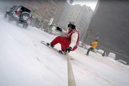 Jeep und Snowboard in New York 2016