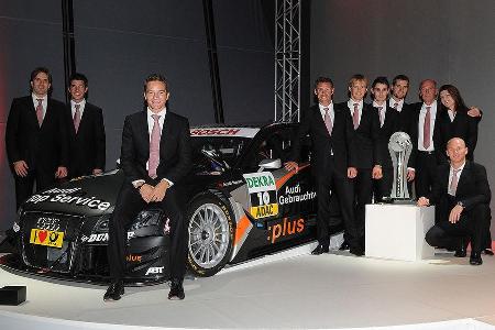 Die beiden Deutschen Mike Rockenfeller und Markus Winkelhock starten mit Vorjahresfahrzeugen weiter für das Audi Sport Team ...