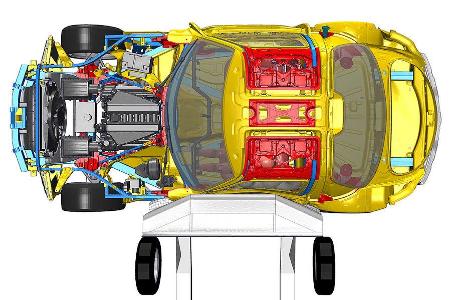 Der völlig neu entwickelte Rohbau besteht aus einem Aluminium-Spaceframe.