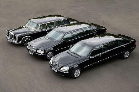 Pullman-Limousinen der Baureihen W100, W140 und W220.