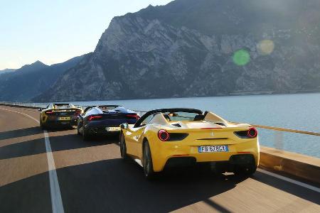 Ferrari 488 Spider, Lamborghini Huracn Spyder, McLaren 675LT Spider
