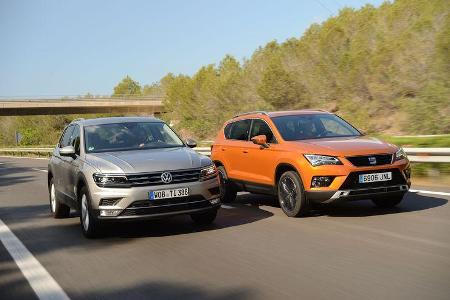 Seat Ateca, VW Tiguan, Fahrvergleich, AMS1316 Seat Ateca, VW Tiguan, Fahrvergleich, AMS1316