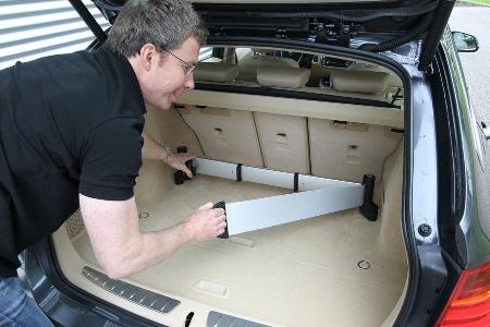 BMW Dreier Touring, Kofferraum, Aluschiene