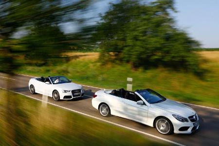 Audi RS 5, Mercedes E 500 Cabriolet, Seitenansicht Audi RS 5, Mercedes E 500 Cabriolet, Seitenansicht