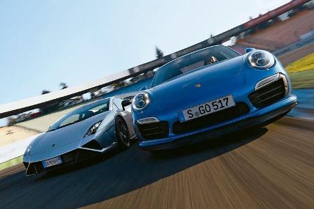 Porsche 911 Turbo S, Lamborghini Gallardo LP 570-4 Squadra Corse, Frontansicht
