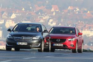 Mazda 6 Kombi, Opel Insignia Sports Tourer, Frontansicht