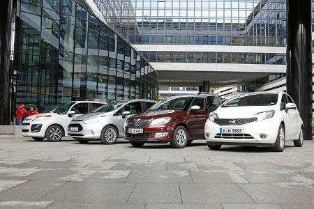 Citroën C3 Picasso, Ford B-Max, Nissan Note, Skoda Roomster, Frontansicht