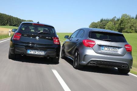 Mercedes A 45 AMG, BMW M135i xDrive, Heckansicht