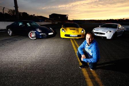 Corvette C7 Stingray, Porsche 911 Carrera S, Jaguar XKR-S, Christian Gebhardt