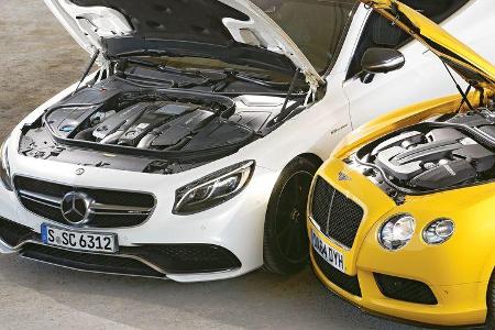 Bentley Continental GT V8 S, Mercedes S 63 AMG 4Matic Coupé, Motoren