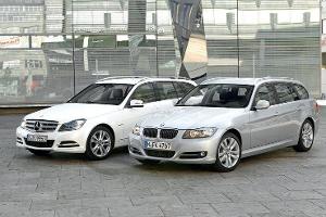 BMW 316d Touring und Mercedes C 180 CDI T-Modell