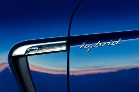 Porsche Panamera S Hybrid, Schriftzug, Hybrid, Detail