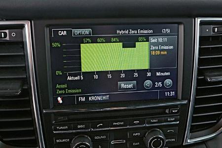 Porsche Panamera S Hybrid, Detail, Bildschirm, Boardcomputer